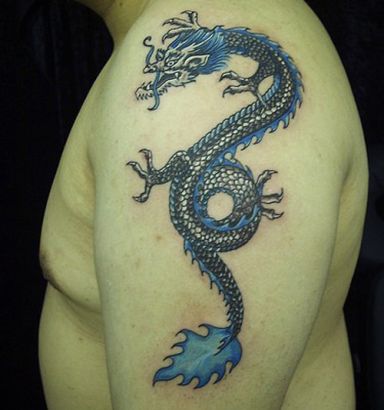 Chinese Dragon Shoulder Tats